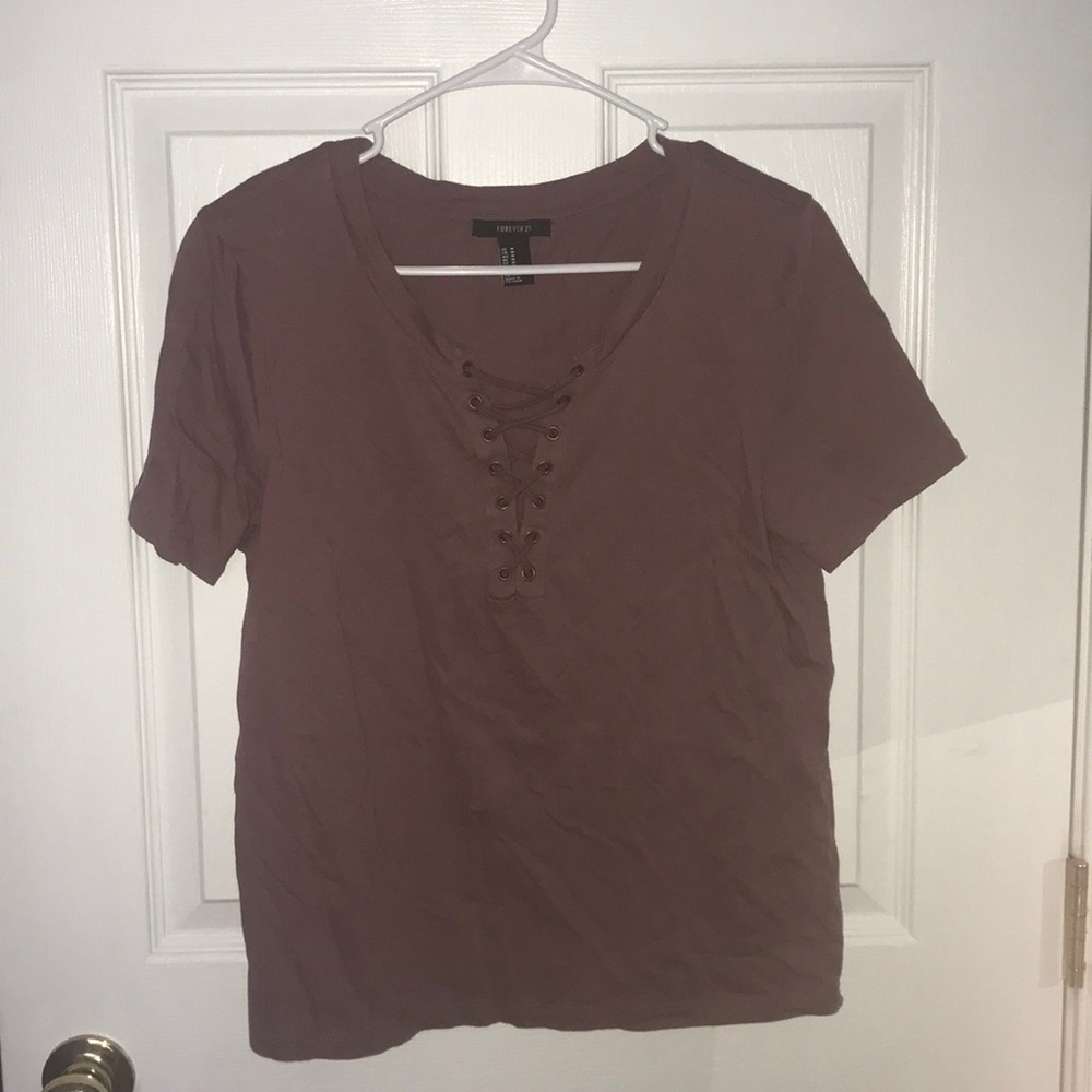 Lace up chest top